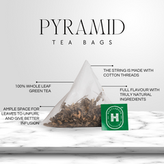 Hustlebush Assorted Green Tea Collection - 25 Pyramid Teabags