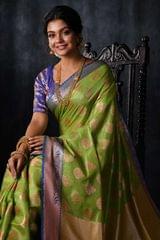 Banarasiya Women's Traditional Banarasi Silk Green Saree
