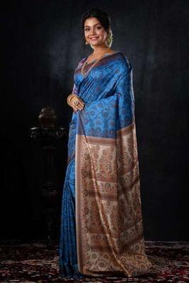 Banarasiya Women's Traditional Banarasi Silk Blue Saree