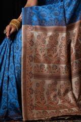 Banarasiya Women's Traditional Banarasi Silk Blue Saree