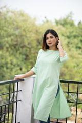 Women Solid Khadi Cotton Straight Kurta