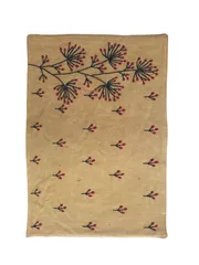 Samuday Crafts / Hand Embroidered / Cotton Yarn Dye Beige / Tablemat