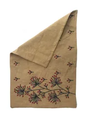 Samuday Crafts / Hand Embroidered / Cotton Yarn Dye Beige / Tablemat