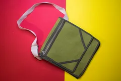 Olive Green Jute Sling Bag