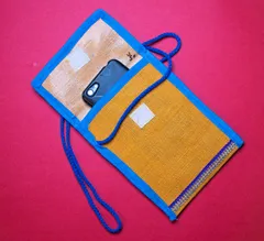 Coral Jute Mobile Sling Pouch