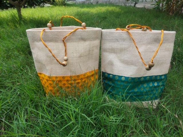 Yellow and Blue Tote Bag Set