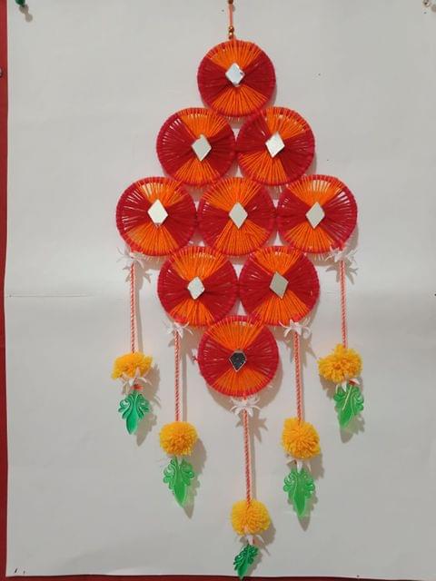 Orange Mirror Wall Hanging