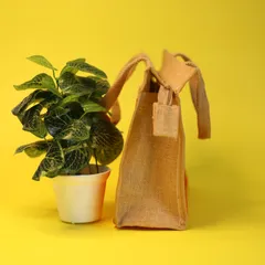 Ladies Carry Bag | Burlap Jute | Orange (Pack of 2)