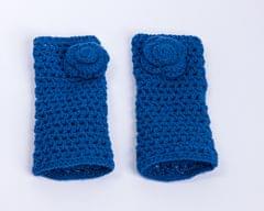 Fingerless Woollen Mittens or Gloves | Flower Design