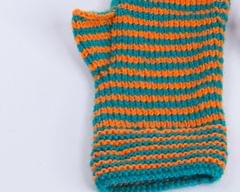 Fingerless Striped Mittens or Gloves / Woollen