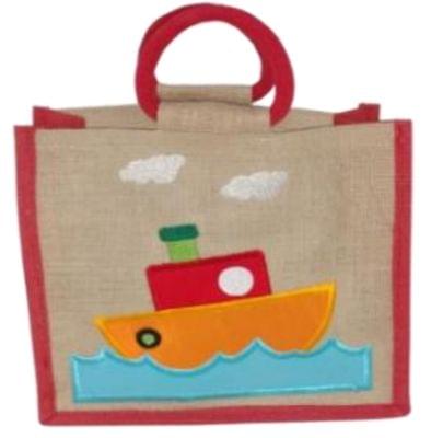 Colorful Boat Jute Patch Work Bag ( CFC - KC005A )