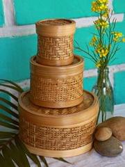Bamboo Round Boxes - Set of 3