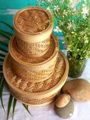 Bamboo Round Boxes - Set of 3