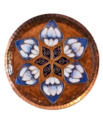 Copper Enamel Wall Plate | Lotus In The Petal