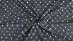 Handloom Satin Weave With Reshmi Gold Zari Running Fabric . Silk / Cotton-FAB-019