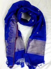 Banarasi Silk Dupatta Royal Blue Colour