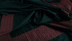 Silk/Silk Handloom Plain Kadwa Border Dupatta.-DUP-012.