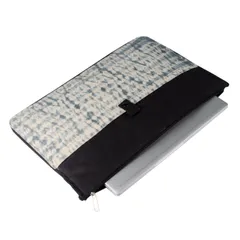 Shibori Tie Dye Print Laptop Sleeves (White-Black)