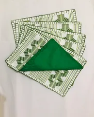 Table Placemat Pack of 6 (Green-White)