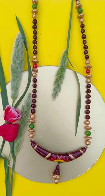 Handcrafted Terracotta Necklace (Floral Collection)
