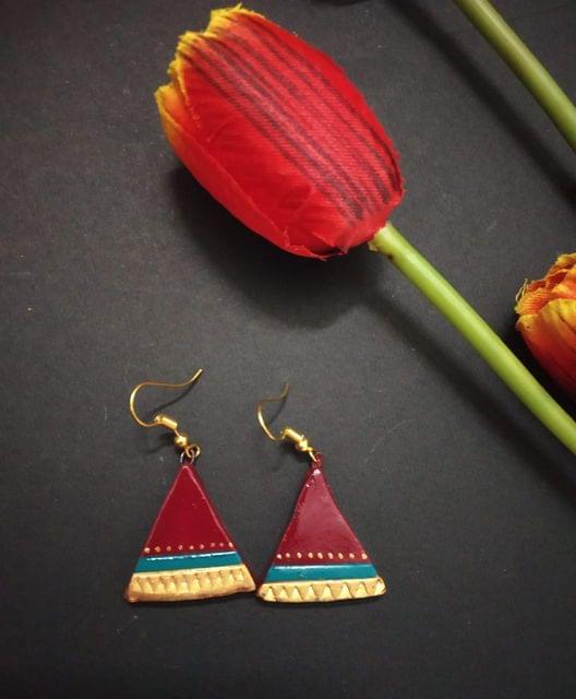 Handcrafted Terracotta Earrings(Geometric Dangler Collection)