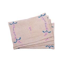 Dinning Table set-Table matt ,Coaster and runner Set With Pink-Green Color Chikankari Embroidery