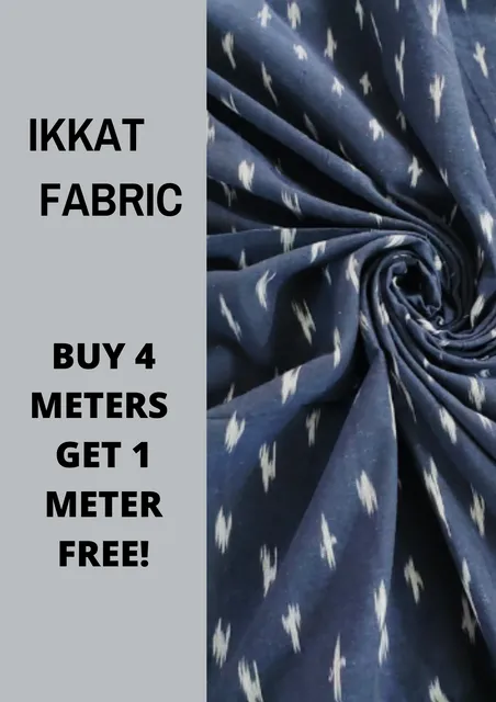 Blue Ikkat Fabric-14