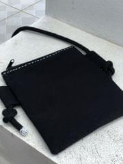 Handwoven Cowrie Sling Bag (Black)
