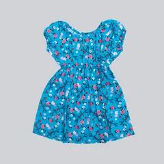 Blue Floral A-Line Dress