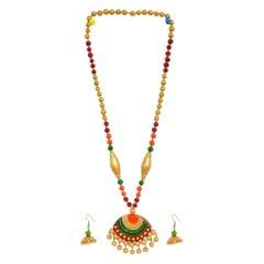 Multicolour Dome shaped pendent with Jhumka