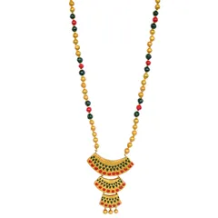 GOLDEN NECKLACE WITH MULTI DOT PRINT