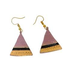 Lavender and golden dangler earrings