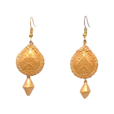 Golden Designer Terracotta Earrings