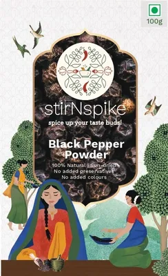 stirNspike Black Pepper Powder/Kali Mirch Masala, 100 gms