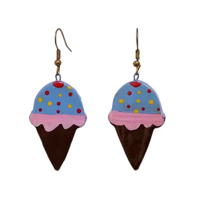 Ice-cream shaped funky earrings