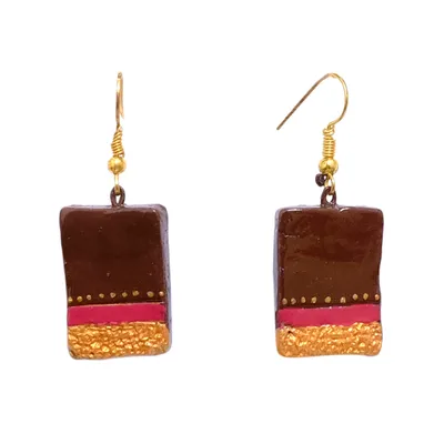 Brown Coloured Terracotta Earrings