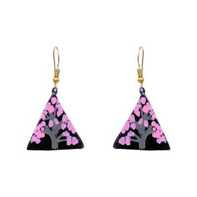 Pink and Black Terracotta Earrings