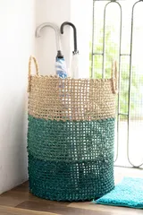 Kadam Haat Handmade Sabai Laundry Basket with Handles | Handcrafted Woven Big Laundry Bin Hamper for Washing Dirty Used Clothes | Dry Grass Home Decor Planter Basket