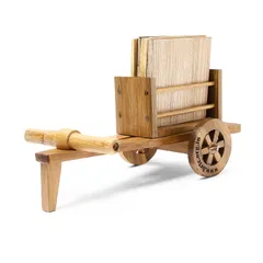 Tisser Artisans Square Bamboo Bullock Cart With Tea Coaster