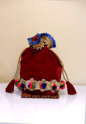 Women Maroon Potli Bag