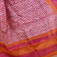 3stones | Handwoven | Hand Block | Pure Silk | Dupatta | Silk Mark | Pink | GCA4
