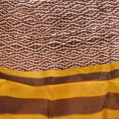 3stones | Handwoven | Hand Block | Pure Silk | Dupatta | Silk Mark | Brown and White | GCA12