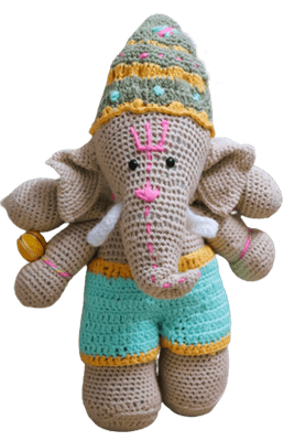 My Friend Ganesha - Handmade Crochet Doll | Stuffed Toys | Hinduism for Kids | Plushies | One of a kind gift for kids