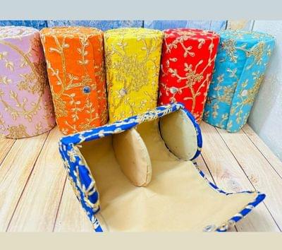 6 inch Wooden Embroidery Bangle Box For Women, Jewellery Organiser Box, Bangle Organiser Box, Wedding Return Gift For Women Bridal Gift Jewellery Storage Box