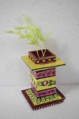 Kondapalli Pink and Yellow Color Wooden Handmade Tulasi Kota Combo3