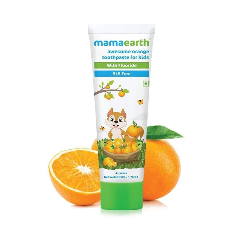 Mamaearth Awesome Orange Toothpaste For Kids : 50 Gm
