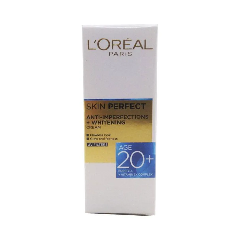 L`OREAL Paris Skin Perfect Anti Imperfections and Whitening Cream (Age 20+) : 18gm