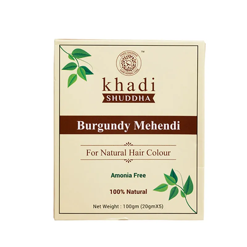 Khadi Shuddha Burgundy Mehendi : 100 Gm
