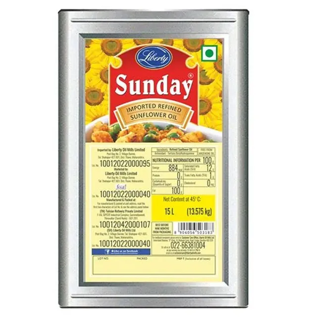 Sunday Sunflower Oil : 15 Ltr #