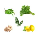 Green Masala Combo - Green Chilli (200 Gm), Coriander Kothambir (225 Gm), Ginger (250 Gm), Kadhi Patta (20 Gm), Lemon Nimboo (5 Pc)